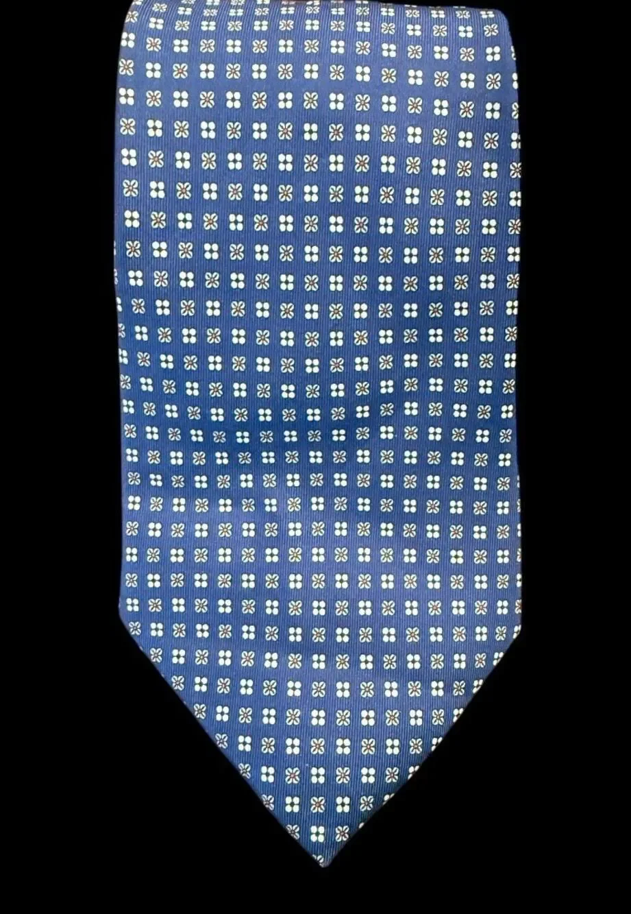 Thomas Pink 100% Silk Tie Italy Blue All Over Patterned